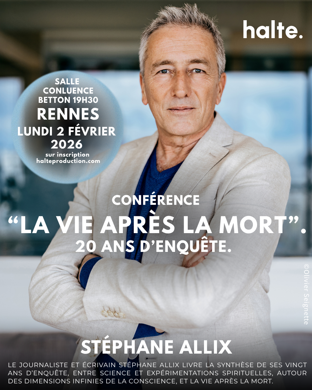 conference stephane allix inrees la vie apres la mort, la mort n'existe pas mediumnité rencontre experiences extraordinaires au dela rennes betton