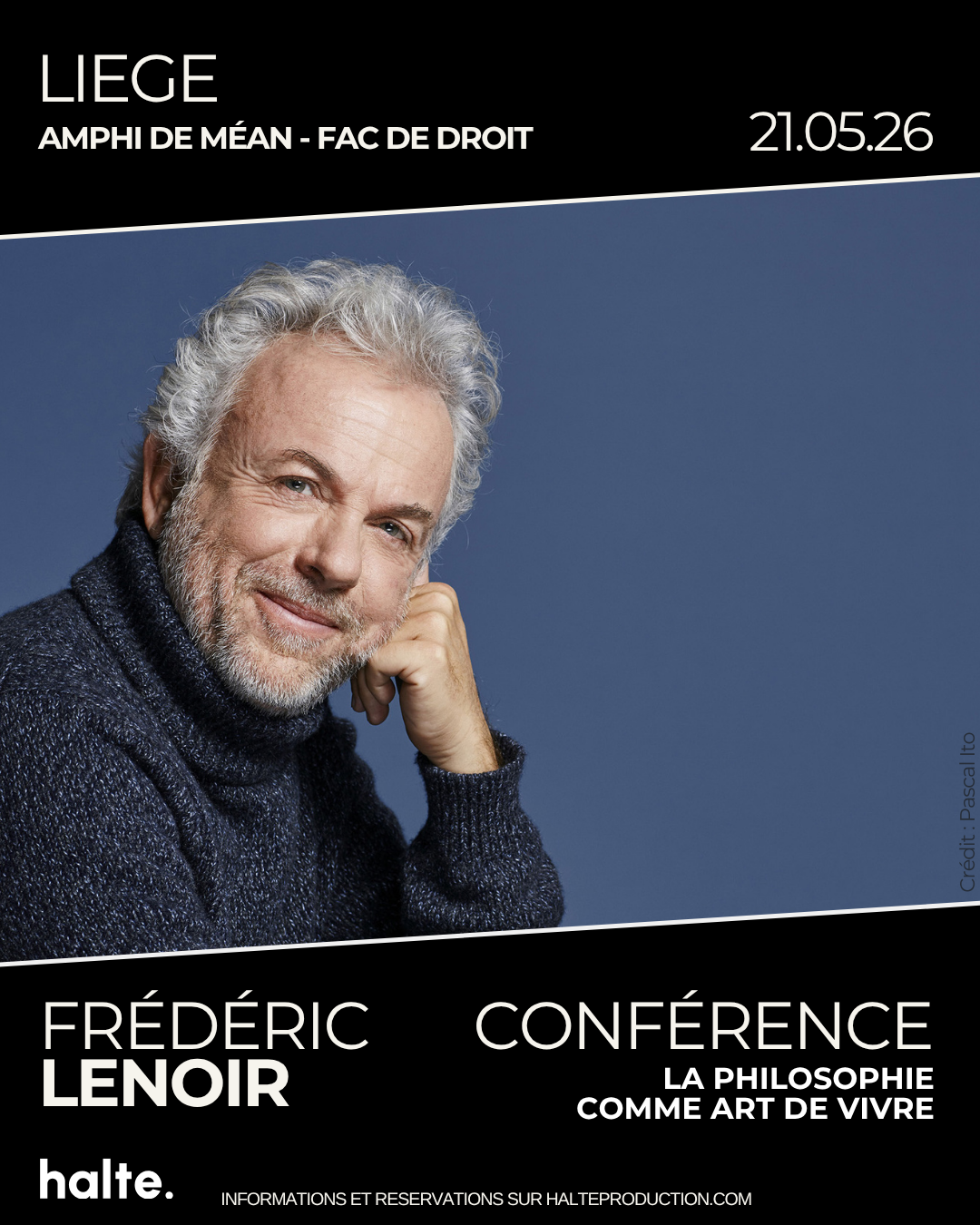 conference frederic lenoir halte production, rencontre, liege , belgique developpement personnel, stoicisme, bien etre, philosophie